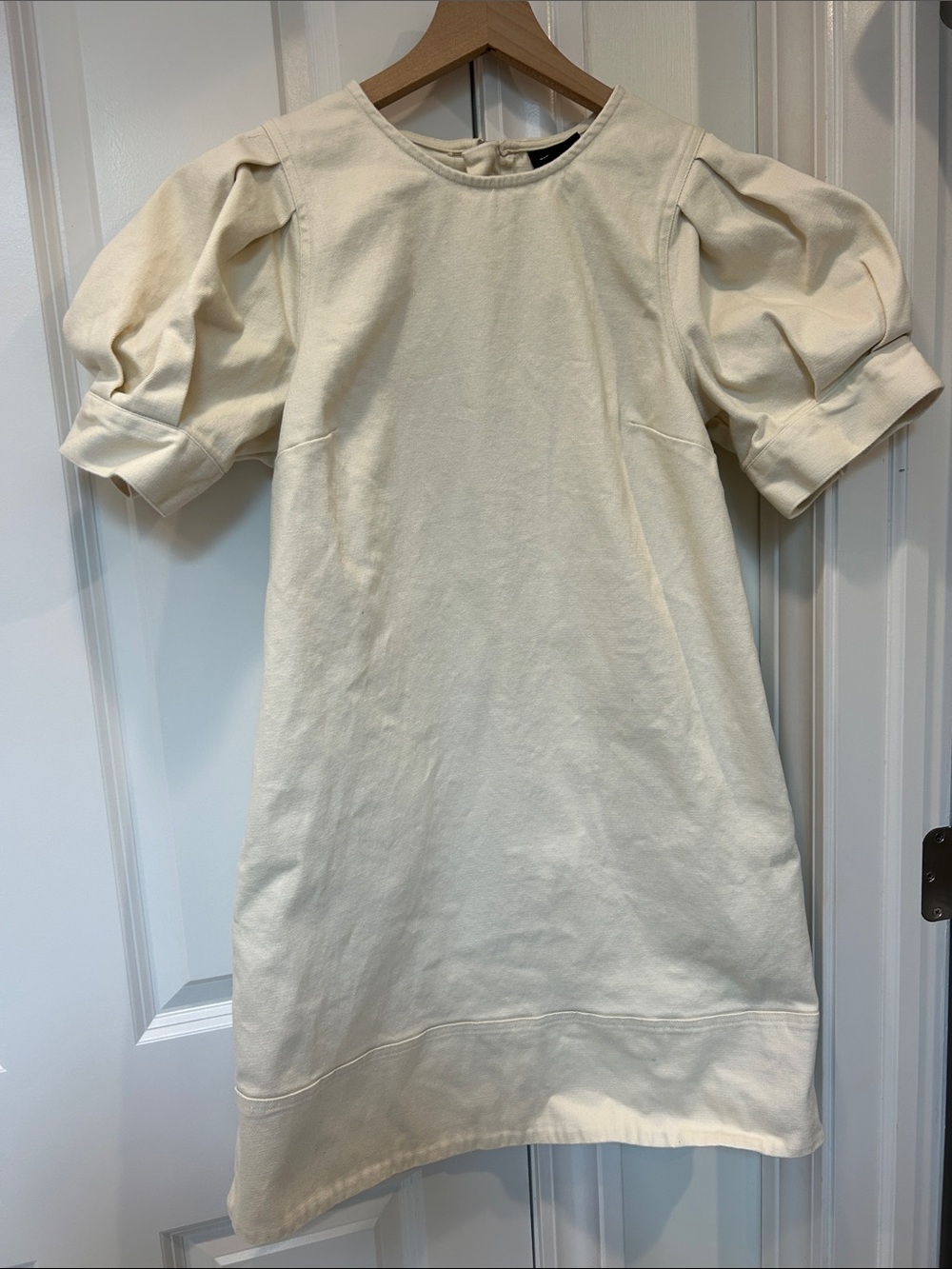 Who What Wear Cream Puff-Sleeve Sweatshirt Dress
